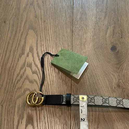 Gucci  GG Buckle Monogram Leather Thin Belt NWT Size 110