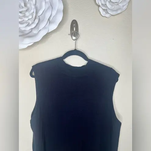 Nine West NTM: Solid Black Mockneck Sleeveless Lightweight Sweater Sz 3X