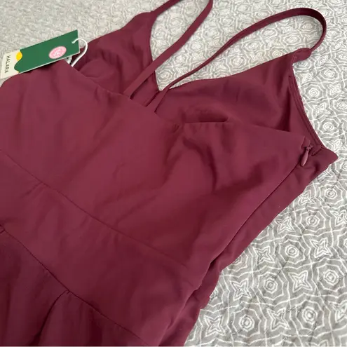 Halara New! Breezeful Backless Side Invisible Zipper Wide Leg Jumpsuit Size SP