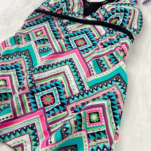 Hula Honey Women's Aztec Print Tankini Top Multicolor Size XS