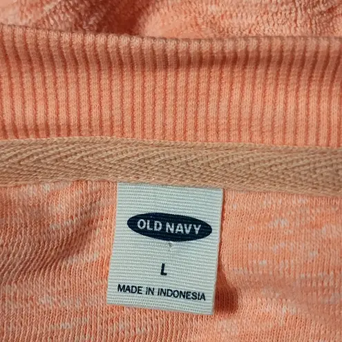 Old Navy  neon coral terrycloth lounge cropped sweatshirt size large