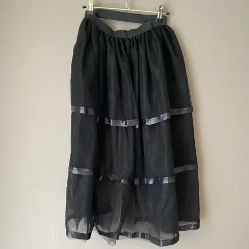 Gothic sz S black sheer half train skirt
