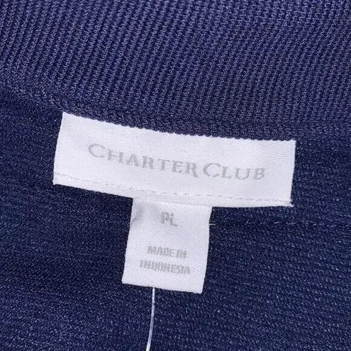 Charter Club Womens Ottoman Sheath Dress Pullover Knit Blue Gold Petite Large