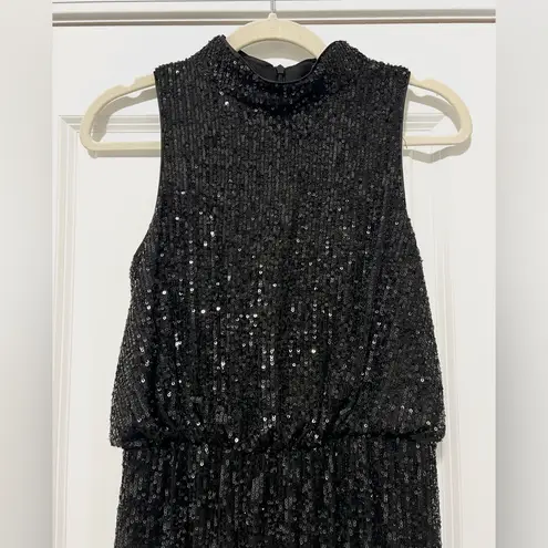 Eliza J NWT Feather-Hem Sequin Dress