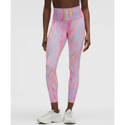 NWT Sz.4 Lululemon Wunder Train High Rise Tight 25” Prism Marble Multicolor Pink