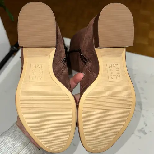 Naturalizer Women's Demi Wide-Calf Tall Zip-Up Boots Dark Brown Suede,Size 4,New