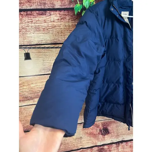 LL Bean Womens Ultrawarm Jacket Coat 2X 650 DOWN Puffer Hood Faux Fur Trim Blue