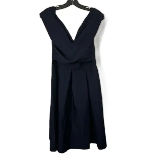 Chi Chi London Navy Bardot Wrap Skater Dress Size 8 Blue