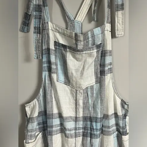 Aerie  Plaid Overalls Jumpsuit Shoulder Tie Strap Cropped Size XL