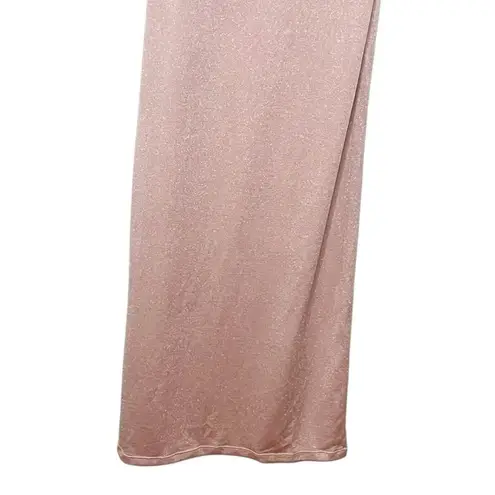 Montce NWT Prima Sparkle Slip Dress Women’s Size Small Pink Ruched Open Back Gow