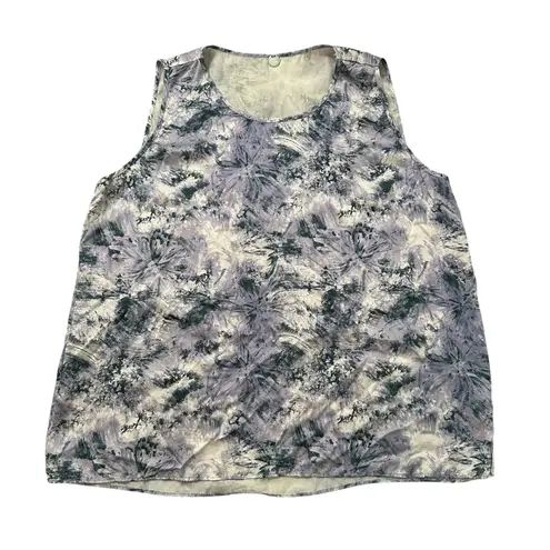 margaret o'leary purple & cream silk tank top size S
