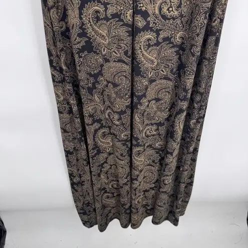 Vintage Y2K Molly Malloy Maxi Dress Womens 10 Black Brown Paisley Whimsigoth