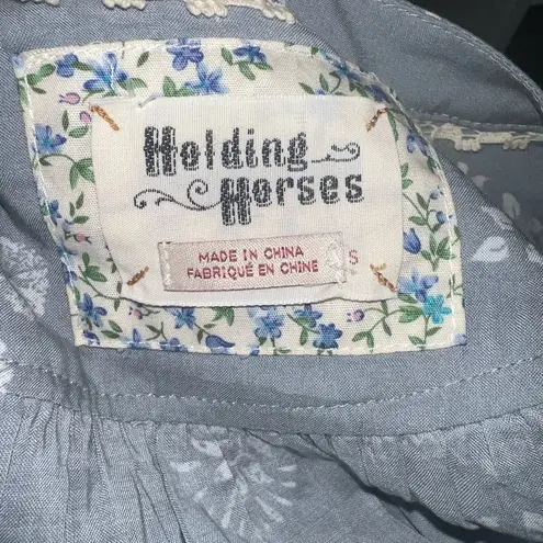 Anthropologie  Holding Horses Floral Ruffle Pavin Tunic Top Dress Size Small