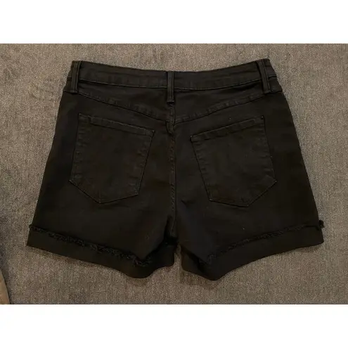 Just Black Denim  Fitted Boyfit Single Cuff Shorts Size XL NWT Stretchy & Soft