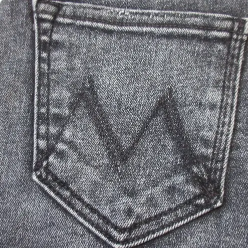 NWT Mother The Pixie Dazzler Skimp in Train Stops Acid Stretch Crop Jeans 24 Black