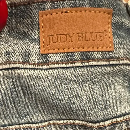 Judy Blue Wide Leg Flare High Rise Stretchy Distressed Jeans 14W