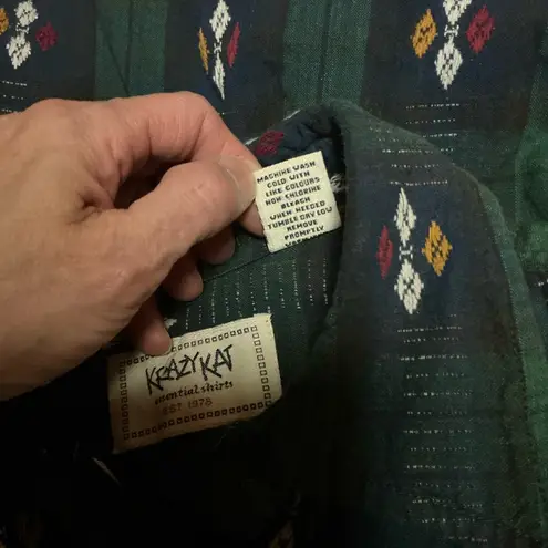 Krazy Kat Vtg 80s Southwest Flannel Shirt