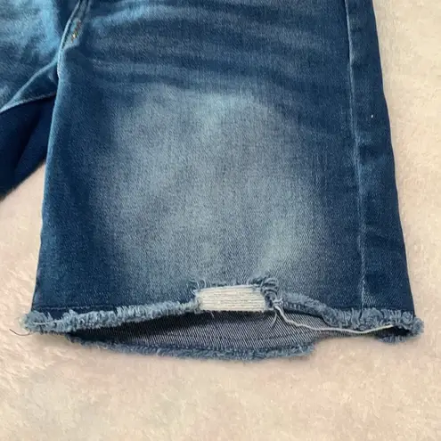 Kancan womens small cut off bermuda denim jean shorts blue distressed casual vac