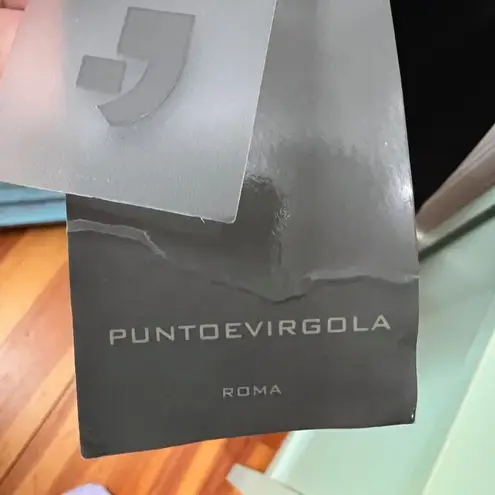 Italian Black Midi Bodycon Dress by Punto E Virgola NWT Glam Goth Size undefined