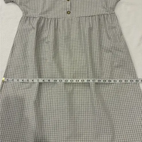 Roolee Gingham Button-Front Cottagecore Granola Style Midi Dress Size Medium