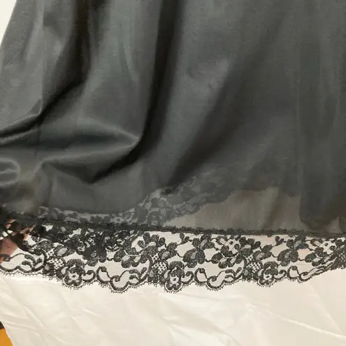 Vanity Fair VTG Womens S Black Lace Trim Slip Dress Coquette Romantic Feminine