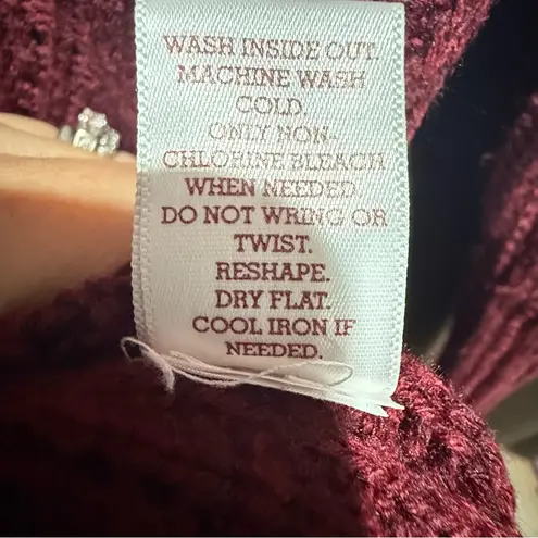 SO  Women's Cable Knit Sweater - Deep Red/Burgandy, Size XL