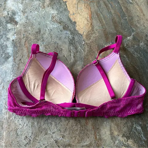 Victoria's Secret  BioFit Push Up Bra Pink Lace Women's Size 34A