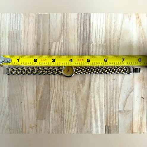 Bulova Caravelle by Ladies Watch Vintage Two-Tone Weave Bracelet Gold-Tone Dial