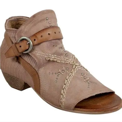 Miz Mooz Caitlin Ankle Leather Booties Peep toe shoes in Rose size 37/6.5-7