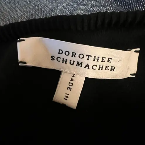 Dorothee Schumacher Classic Black Long Sleeve Lace Hem Zipper Front NWOT Size 6