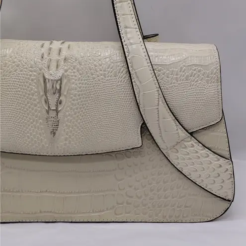 BL. Tiannu Croc Embossed Handbag Shoulder Bag Purse Ivory Cocktail Party Wedding
