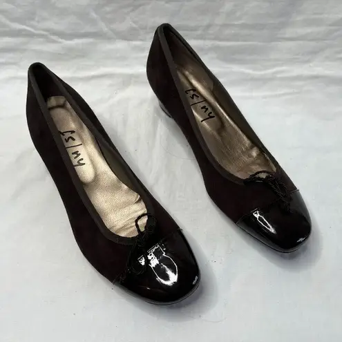 Fs / Ny Womens Brown Suede Cap Toe Wedge Shoes Size 9.5 Made In Spain