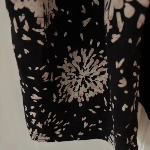 Pact Floral Organic Cotton Kimono Size XS/S Black Cream Pink Peach Floral Blooms