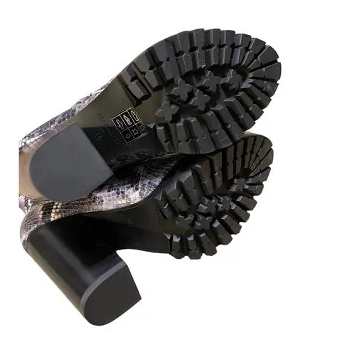 AllSaints Ana Snake Emobossed Lug Womens Boot Size US Size 7 NEW Black