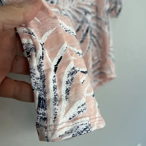 Clara Sun Woo Stretchy Top Asymmetrical Blush Pink Tropical Resortwear Vacation Size XS