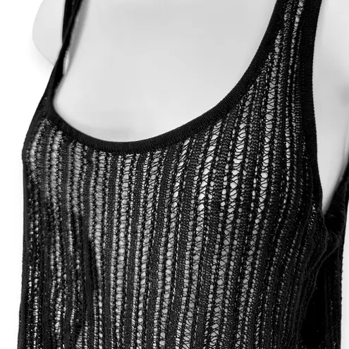 Ellen Tracy Linda Allard x | L | Sexy Black Open Knit Rayon Sheer Cami Tank Top