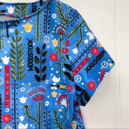 None Woodstock Floral Crop Top Size Large Tulips Leaves