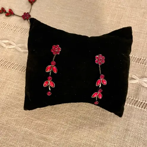 Icing 🌹Matching Red Flower Gem Y Necklace & Earrings🌹🆕