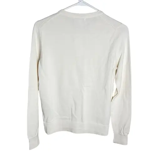 Charter Club Cotton blend Ivory Pearl Beaded Cardigan Button closure size S