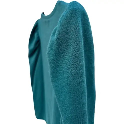 Leith  Teal Puff Sleeve Crewneck Sweater XS - Image 5