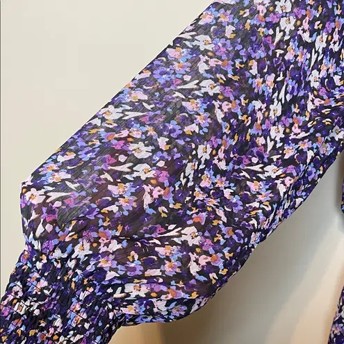 Nine Britton Women’s Floral Print Dainty Multicolor Smocked Long Sleeve Dress