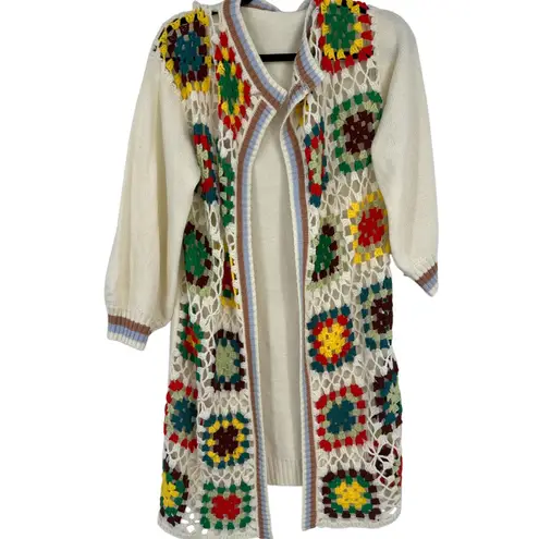 Grandma square Knit Colorful Crochet Open