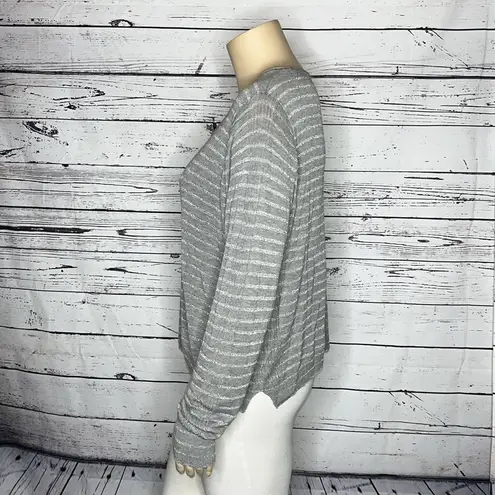 Lane Bryant  NWT Size 22/24 Gray - Silver Shimmer Stripe Crop Sweater Top