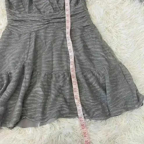IRO Womens Metallic Ruffled Cocktail Mini Dress Size 34