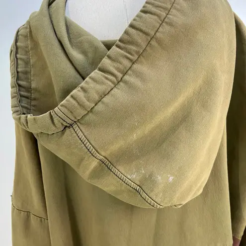 Yesno Long Hoodie Sweatshirt Dress Olive Green Hippie Grunge