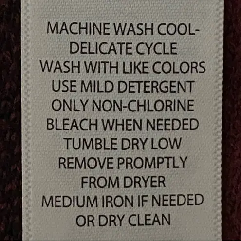 Adrienne Vittadini Burgundy & Black Buffalo Plaid Cowl Neck Sweater Medium EUC