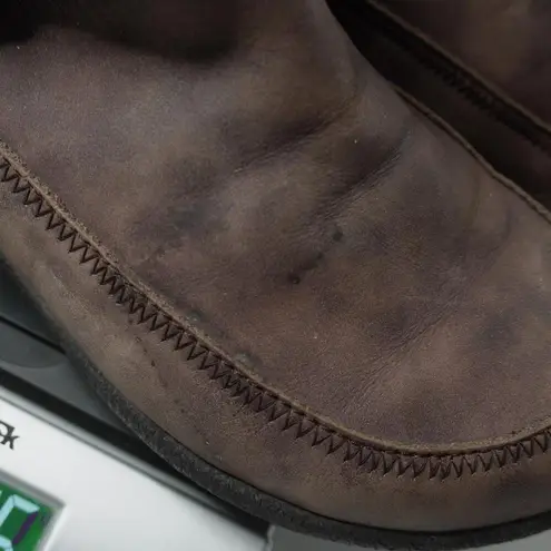 Dansko Brown Leather Mid Calf Boots Distressed Buckle Comfort Pull On Shoes 40