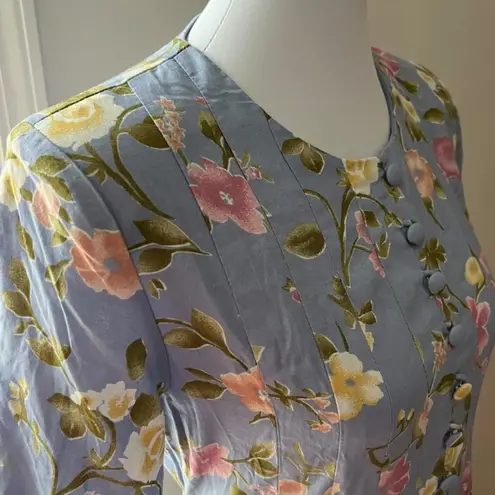 Vintage Small Dress 90s Y2K Maxi Boho 4 Dress Midi Cottage Grunge Floral Tie Purple