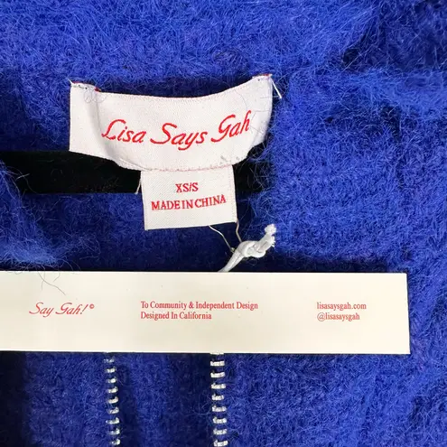 Lisa Says Gah Shelby Lace Embroidered Bow Hooded Cable Knit Zip Sweater Sz S NWT