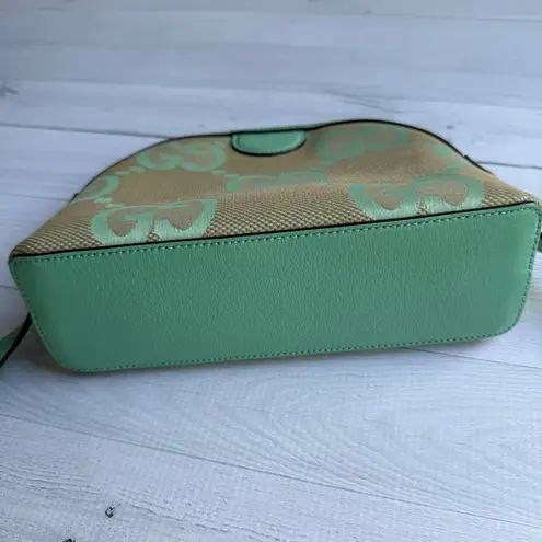 Gucci RARE  GG Monogram Ophidia Dome Canvas Shoulder Bag Beige Pepperlight Mint